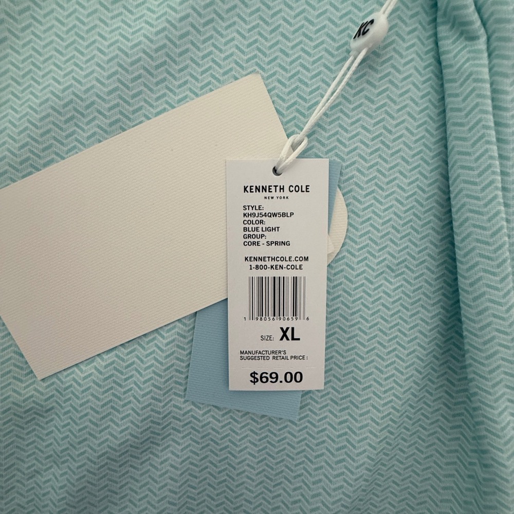 Kenneth Cole Golf Pullover Mens XL Blue NEW 1/4 Zip Herringbone KH9J54QW5BLP - Picture 6 of 8